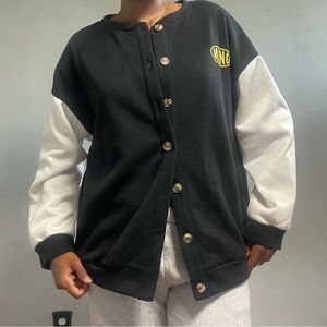 Black button up varsity type jacket
